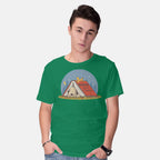 Model wearing green Booked For A Nap – Dog Graphic T-Shirt