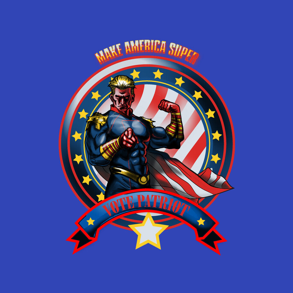 Vote Patriot Graphic T-Shirt design artwork for royal blue graphic T-shirt