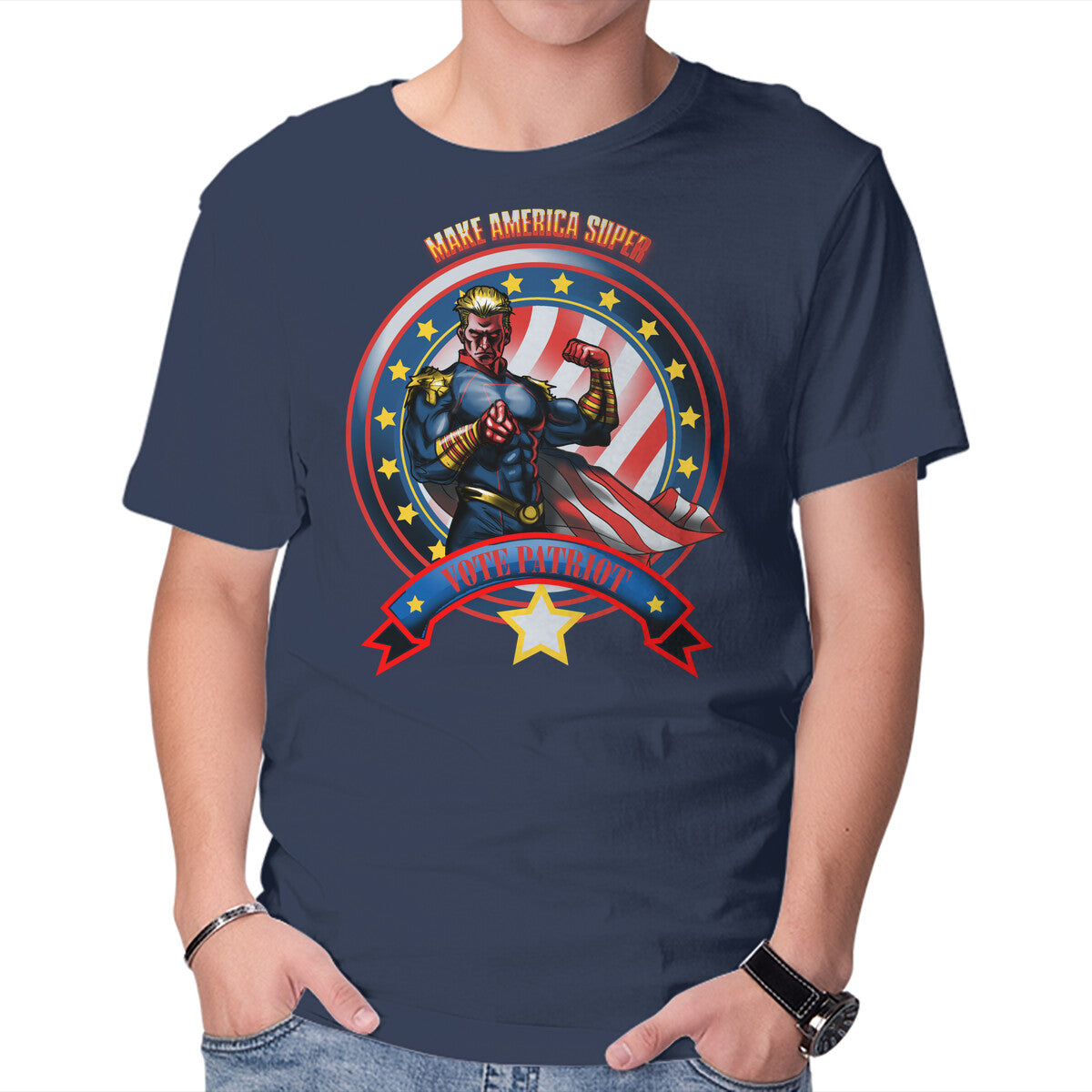 Vote Patriot Graphic T-Shirt in navy, product display