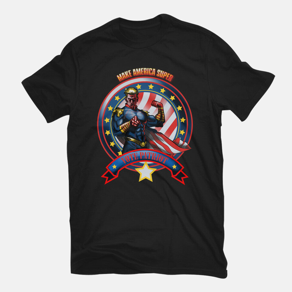 Vote Patriot Graphic T-Shirt in black, flat-lay product view