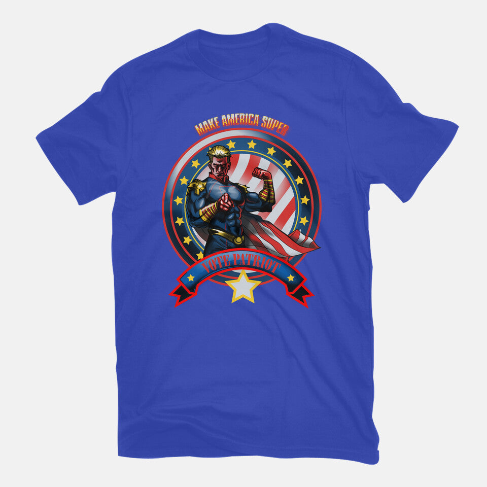Vote Patriot Graphic T-Shirt in royal blue, flat-lay product view