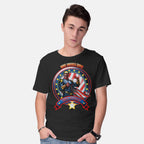 Model wearing black Vote Patriot Graphic T-Shirt