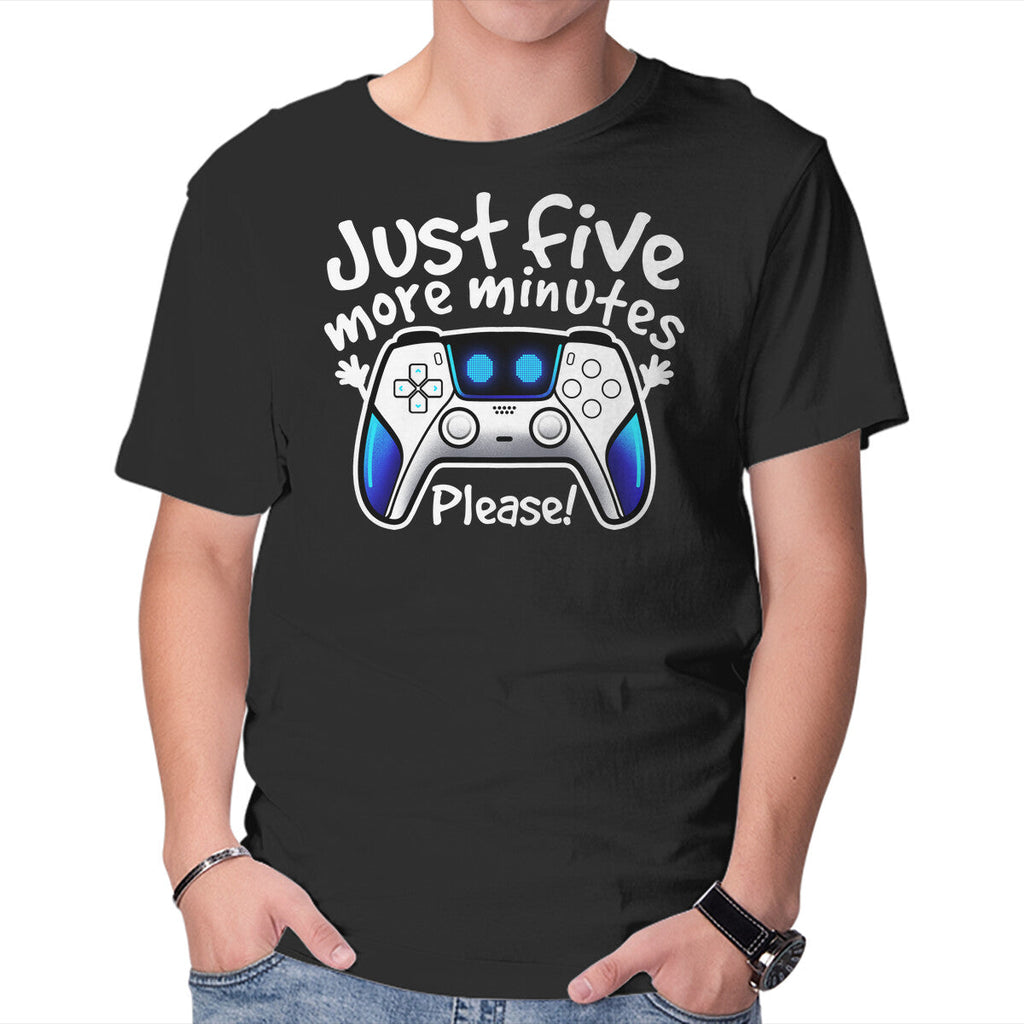 Just Five More Minutes Astro – Gaming Graphic T-Shirt in black, product display