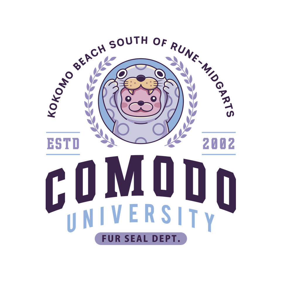 Comodo University – Gaming Graphic T-Shirt design artwork for white graphic T-shirt