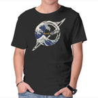 Interstellar Kanagawa Wave – Sci-Fi Graphic T-Shirt in black, product display