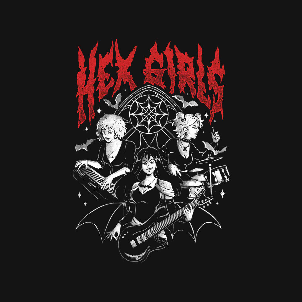 Hex Girls – Halloween Graphic T-Shirt design artwork for black graphic T-shirt