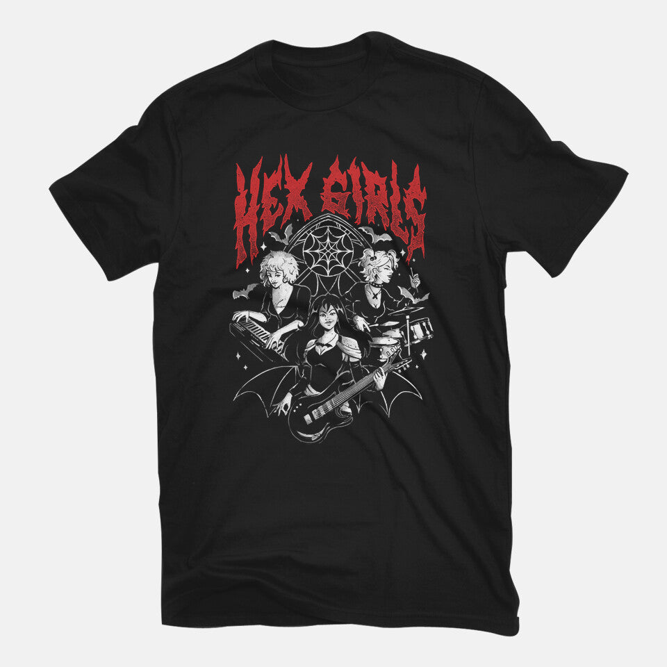 Hex Girls – Halloween Graphic T-Shirt in black, flat-lay product view