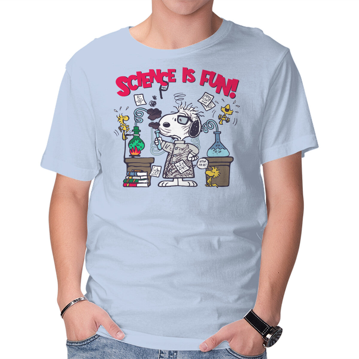 Science Is Fun – Funny Graphic T-Shirt in blue, product display