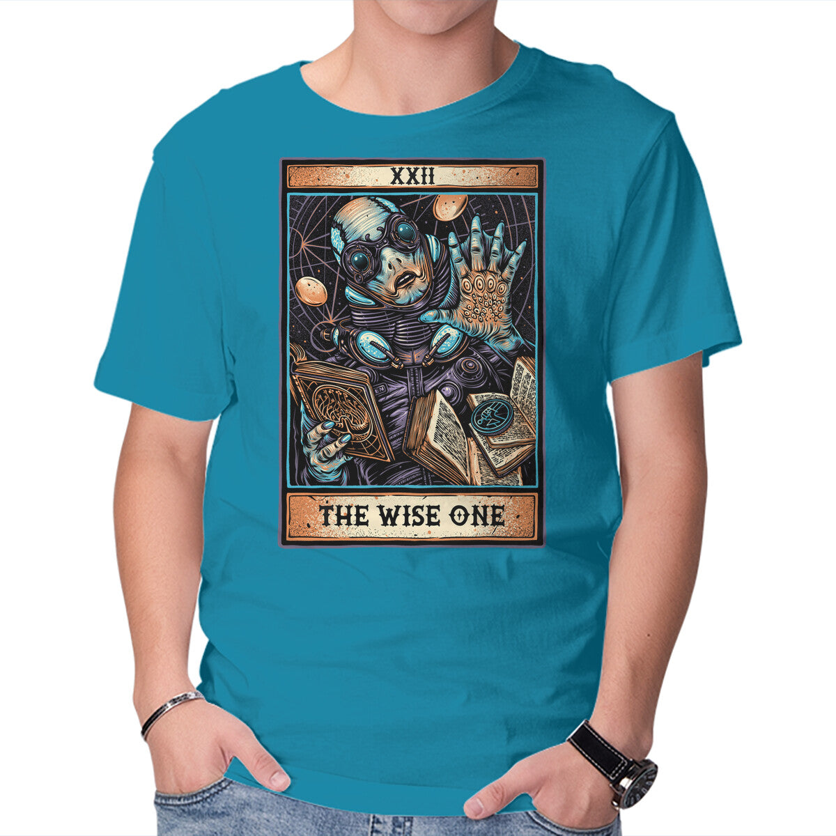 The Wise One – Movie Graphic T-Shirt in turquoise, product display