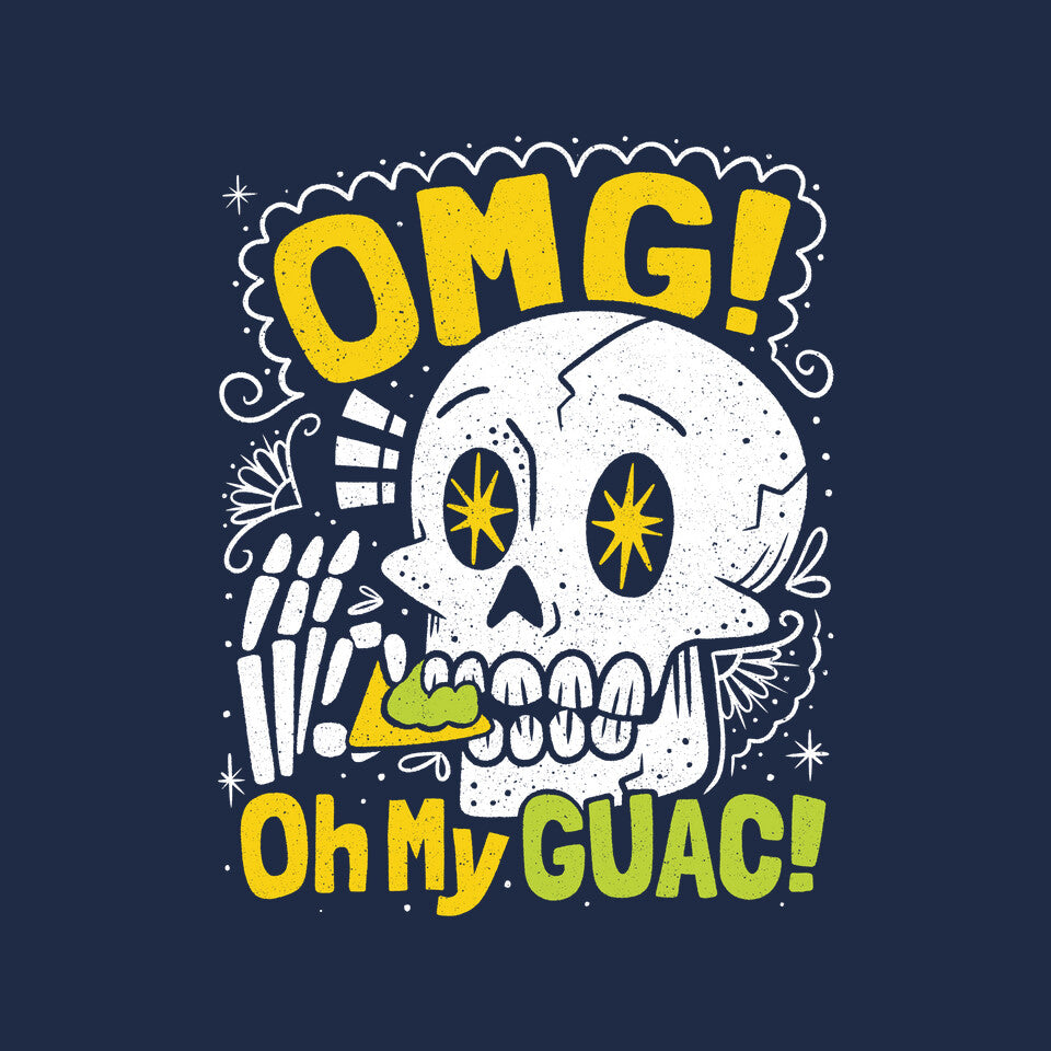 Oh My Guac Graphic T-Shirt design artwork for navy graphic T-shirt