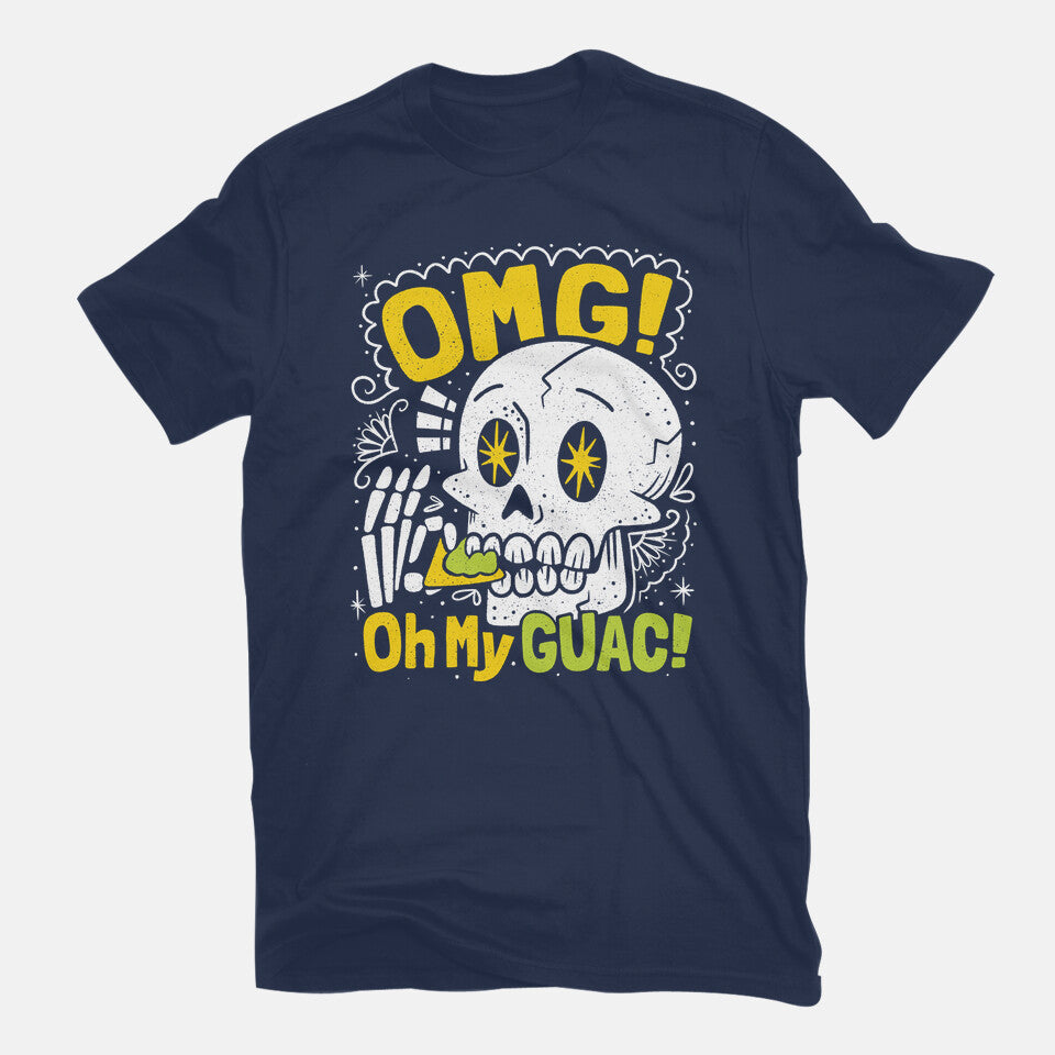 Oh My Guac Graphic T-Shirt in navy, flat-lay product view