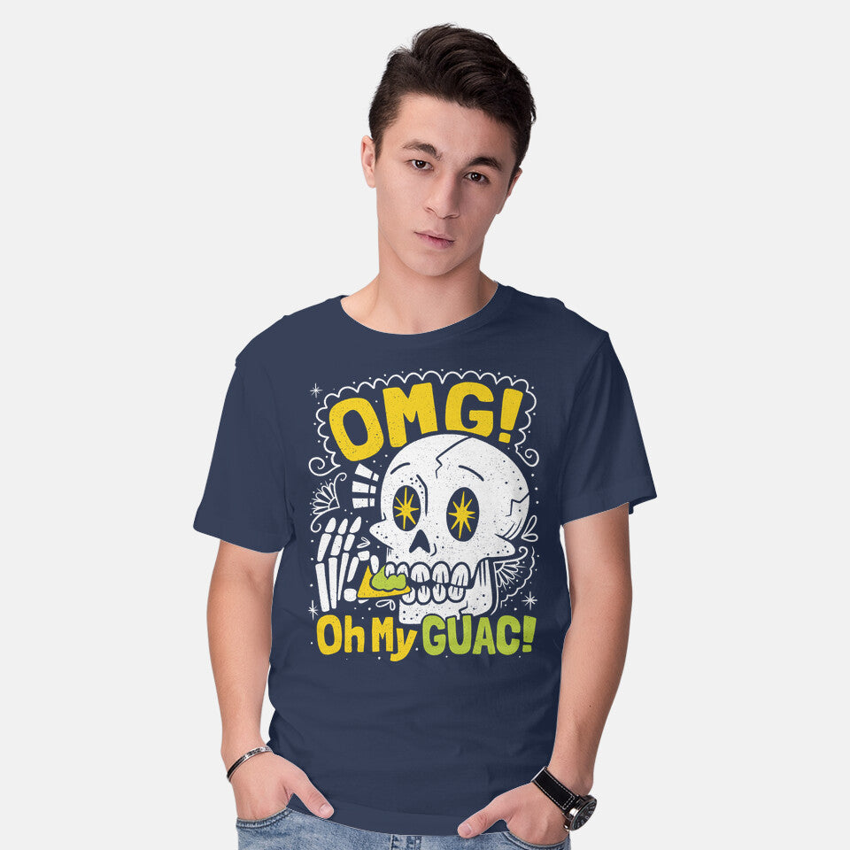 Model wearing navy Oh My Guac Graphic T-Shirt