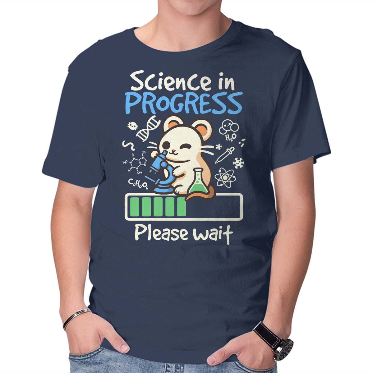 Science In Progress – Animal Graphic T-Shirt in navy, product display