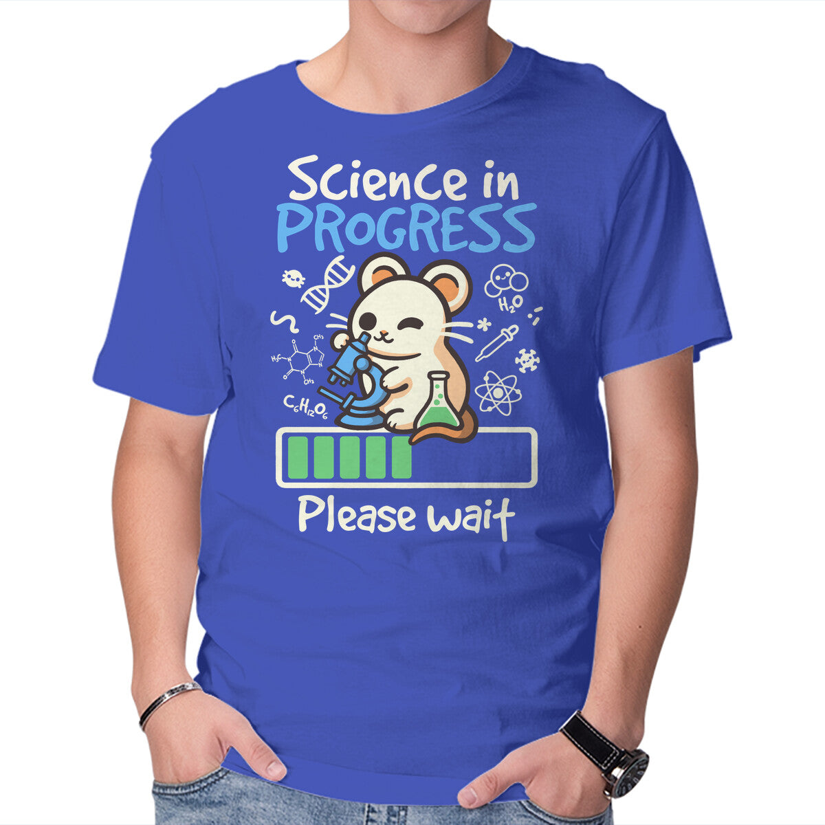Science In Progress – Animal Graphic T-Shirt in royal blue, product display