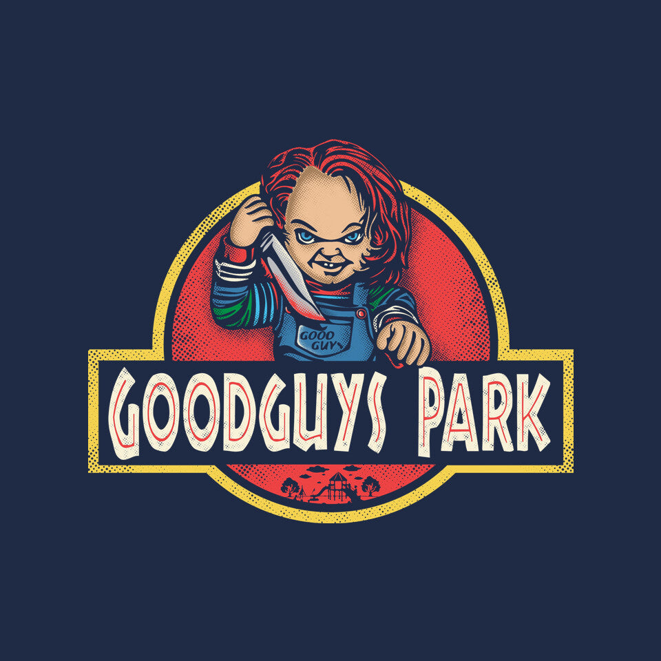 Good Guys Park – Horror Graphic T-Shirt design artwork for navy graphic T-shirt
