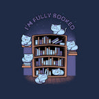 I Am Booked – Cat Graphic T-Shirt design artwork for navy graphic T-shirt