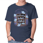 I Am Booked – Cat Graphic T-Shirt in navy, product display