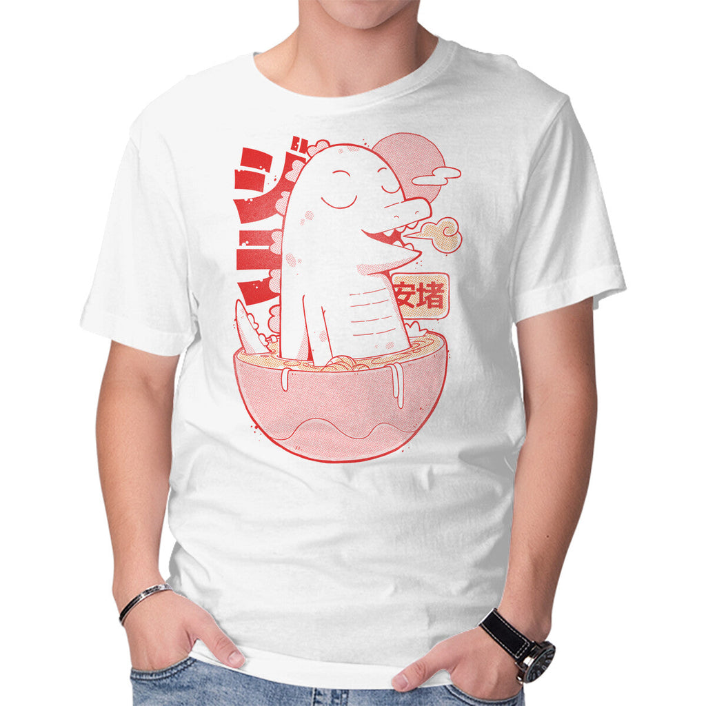 Ramen Dino – Dinosaur Graphic T-Shirt in white, product display