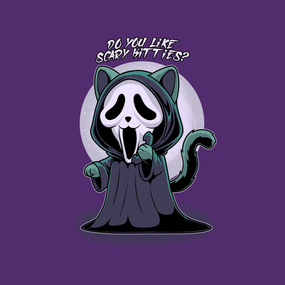 Ghostcat – Cat Graphic T-Shirt design artwork for purple graphic T-shirt