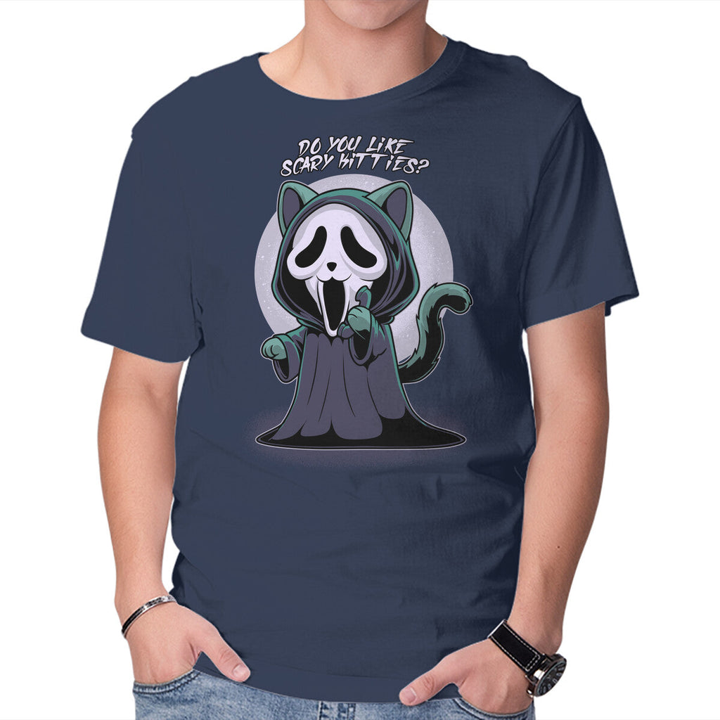 Ghostcat – Cat Graphic T-Shirt in navy, product display