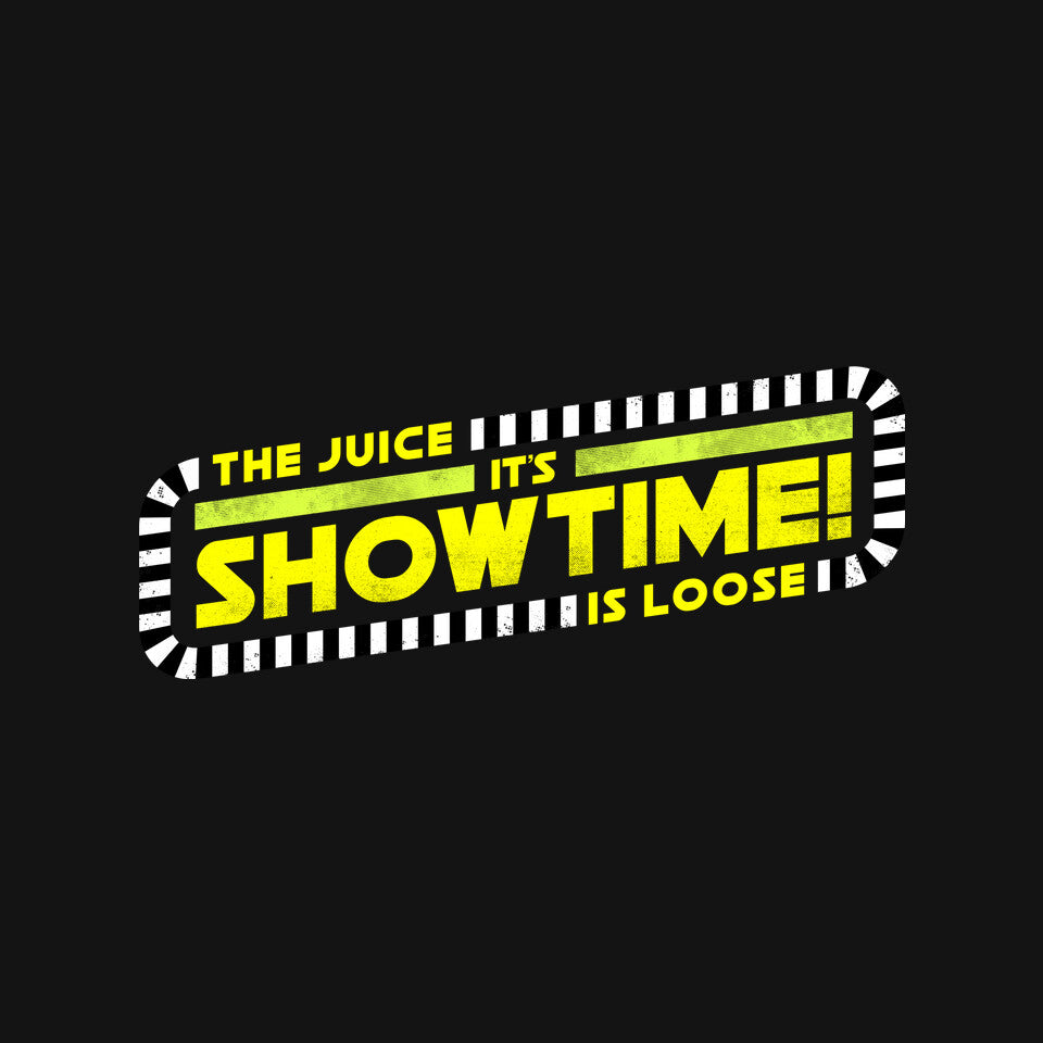 The Juice Is Loose Showtime – Horror Graphic T-Shirt design artwork for black graphic T-shirt
