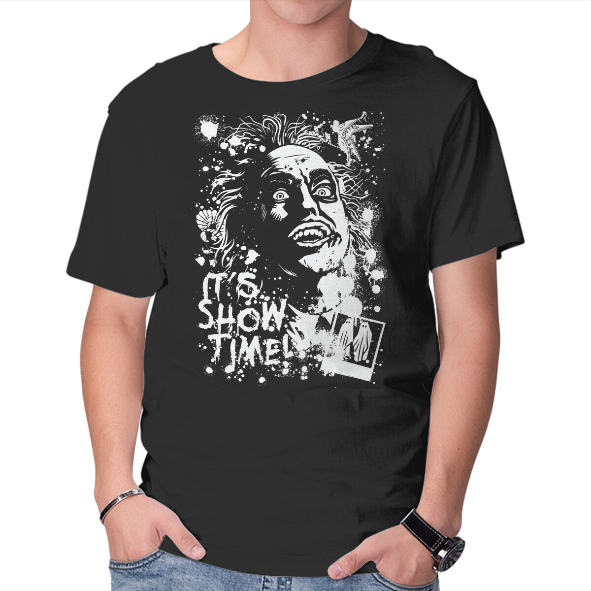 Show Time – Horror Graphic T-Shirt in black, product display