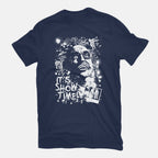 Show Time – Horror Graphic T-Shirt in navy, flat-lay product view