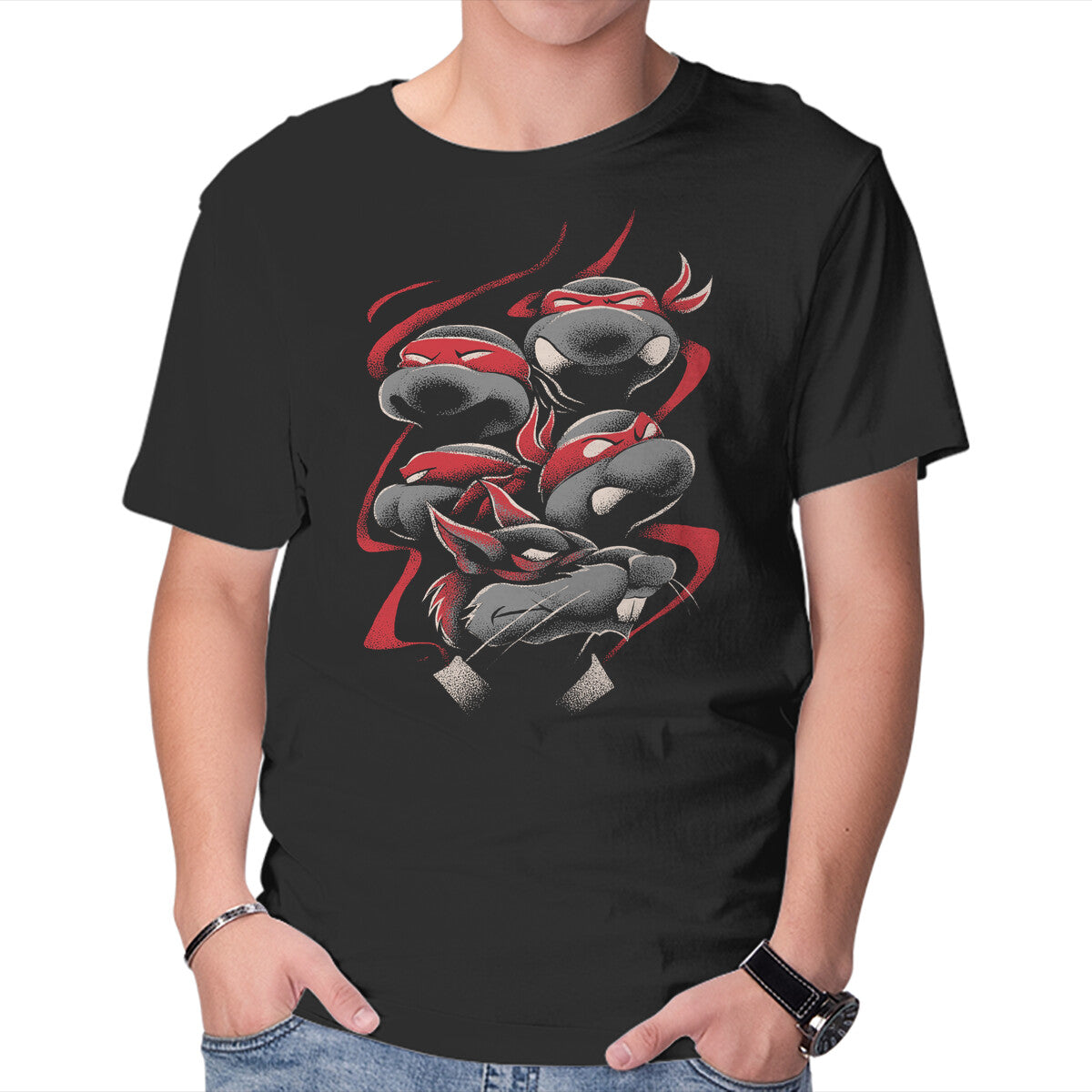 Father And Sons Graphic T-Shirt in black, product display