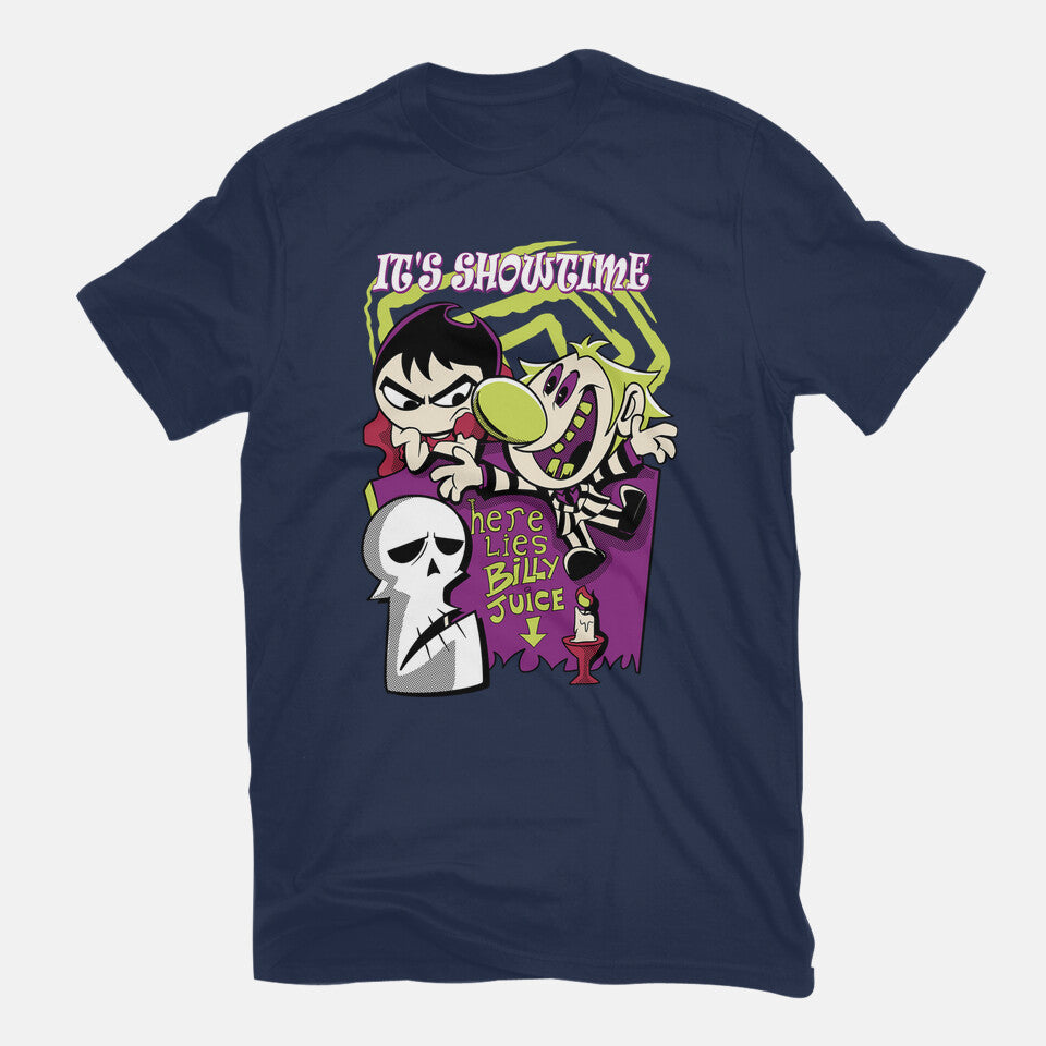 Billyjuice – Halloween Graphic T-Shirt in navy, flat-lay product view
