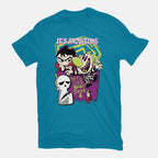 Billyjuice – Halloween Graphic T-Shirt in turquoise, flat-lay product view