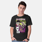 Model wearing black Billyjuice – Halloween Graphic T-Shirt