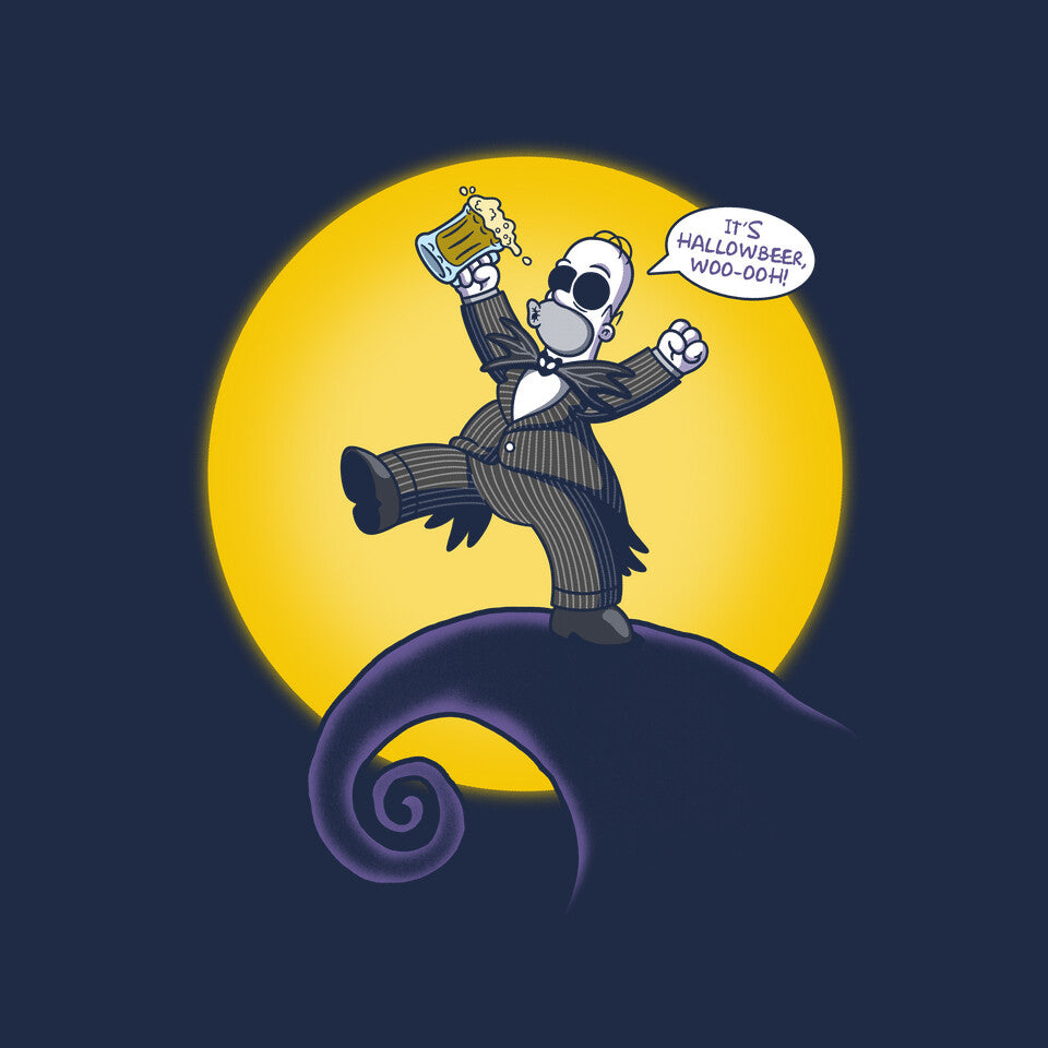 A Nightmare Before Beermas – Halloween Graphic T-Shirt design artwork for navy graphic T-shirt