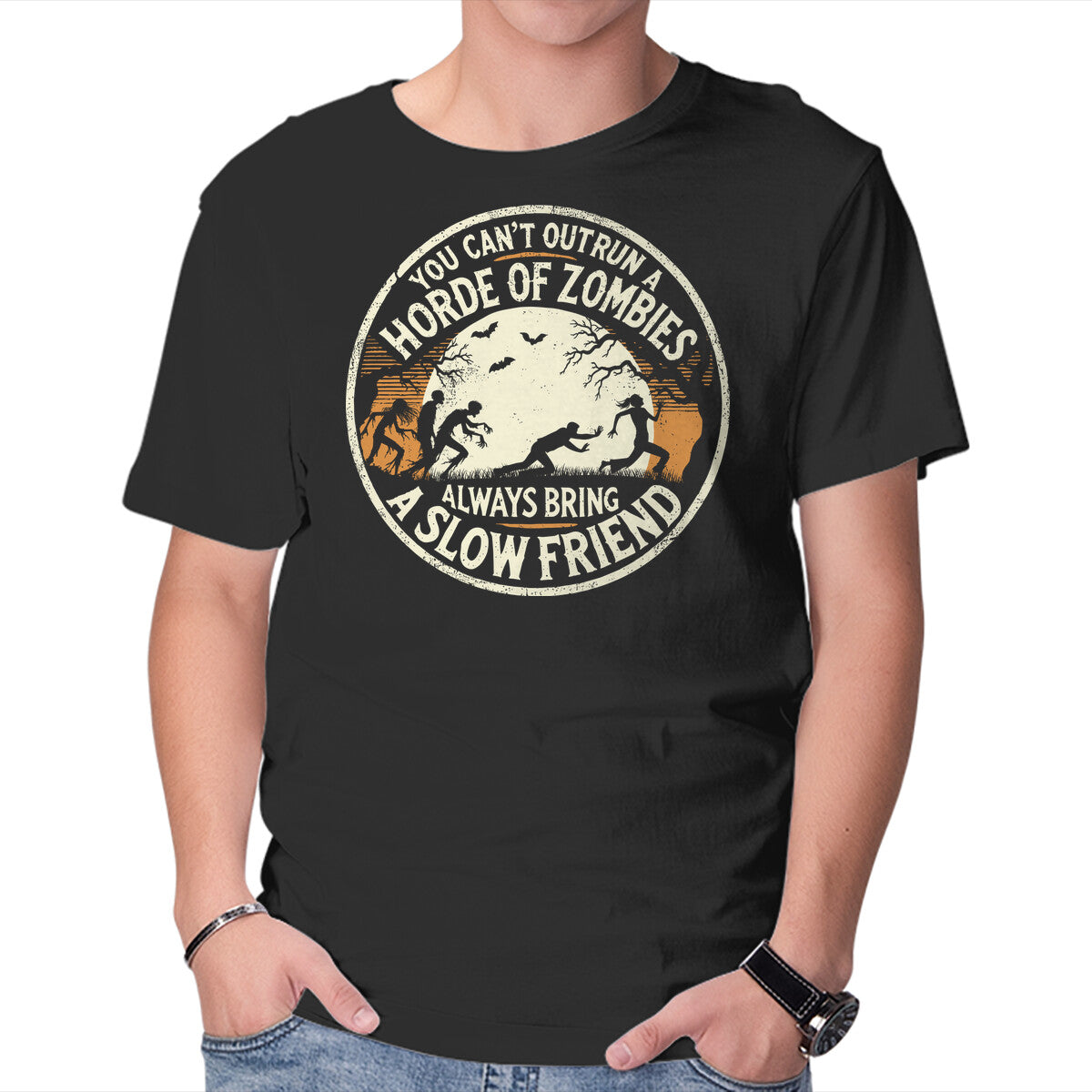 Horde Of Zombies – Halloween Graphic T-Shirt in black, product display