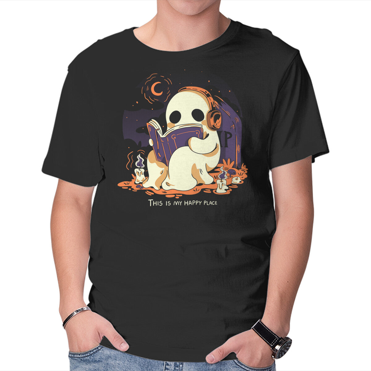 Spooky Place – Halloween Graphic T-Shirt in black, product display