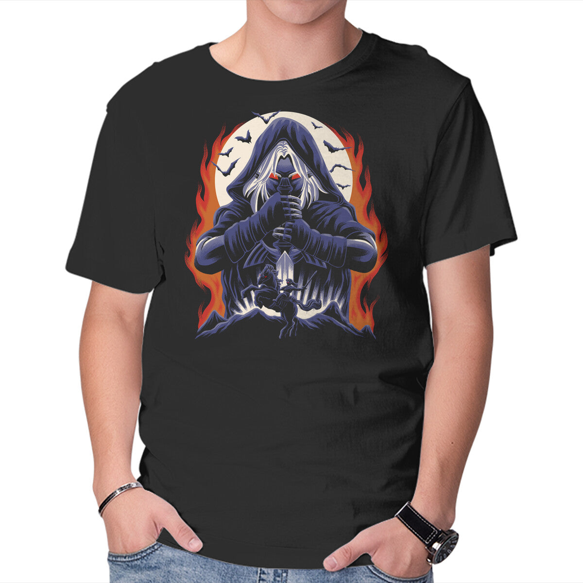 Rise Of The Shadow – Gaming Graphic T-Shirt in black, product display