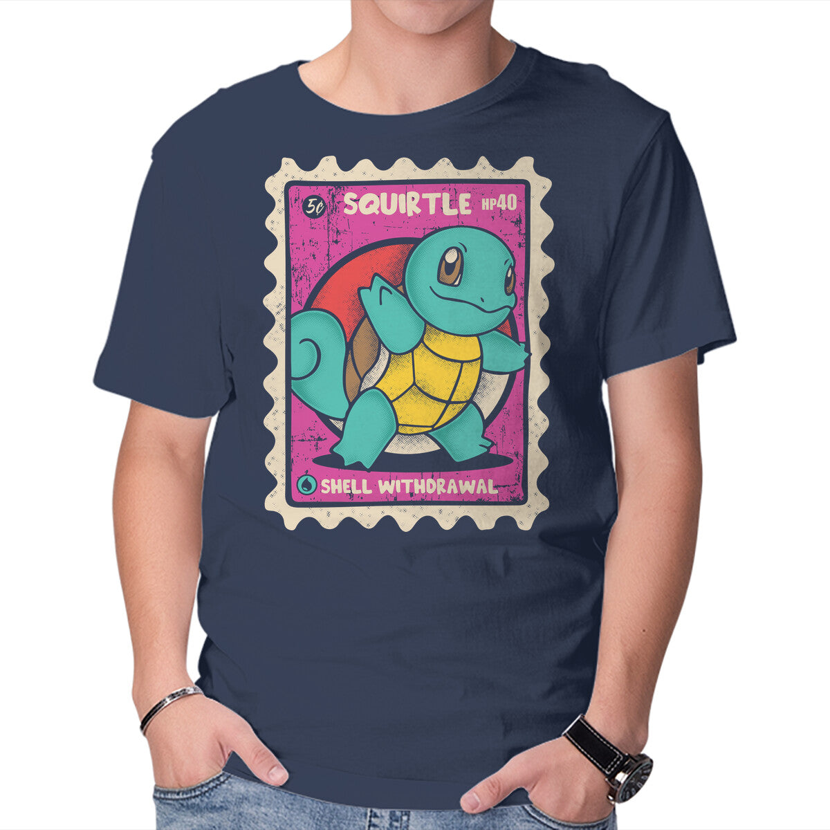Water Stamp – Anime Graphic T-Shirt in navy, product display