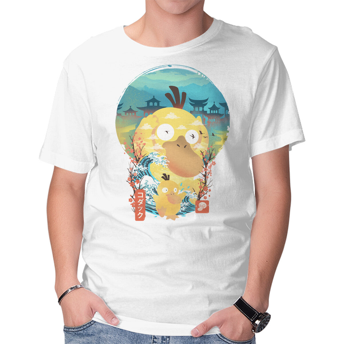 Ukiyo Water Type Monster – Anime Graphic T-Shirt in white, product display