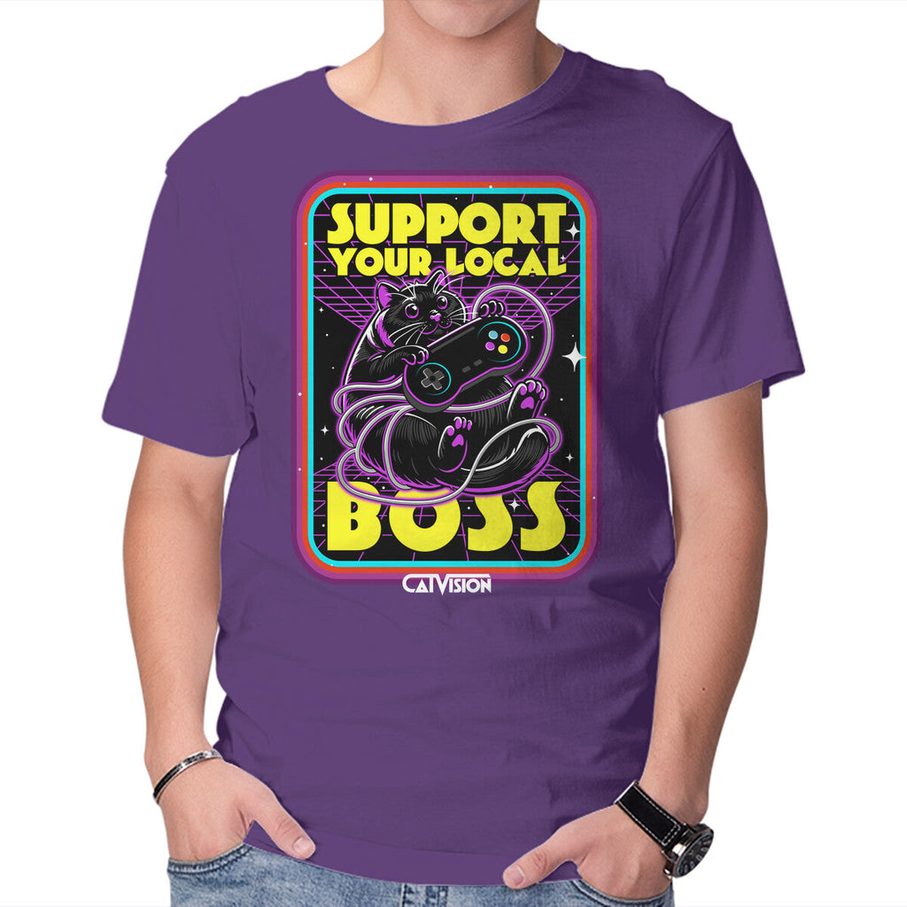 CatVision – Cat Graphic T-Shirt in purple, product display