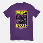 CatVision – Cat Graphic T-Shirt in purple, flat-lay product view