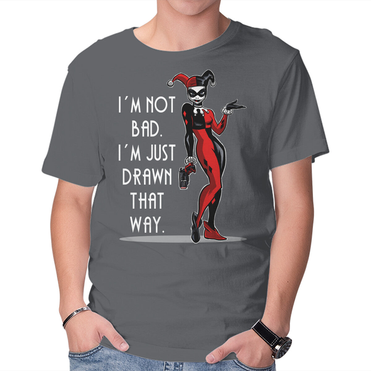I'm Not Bad – Movie Graphic T-Shirt in charcoal, product display