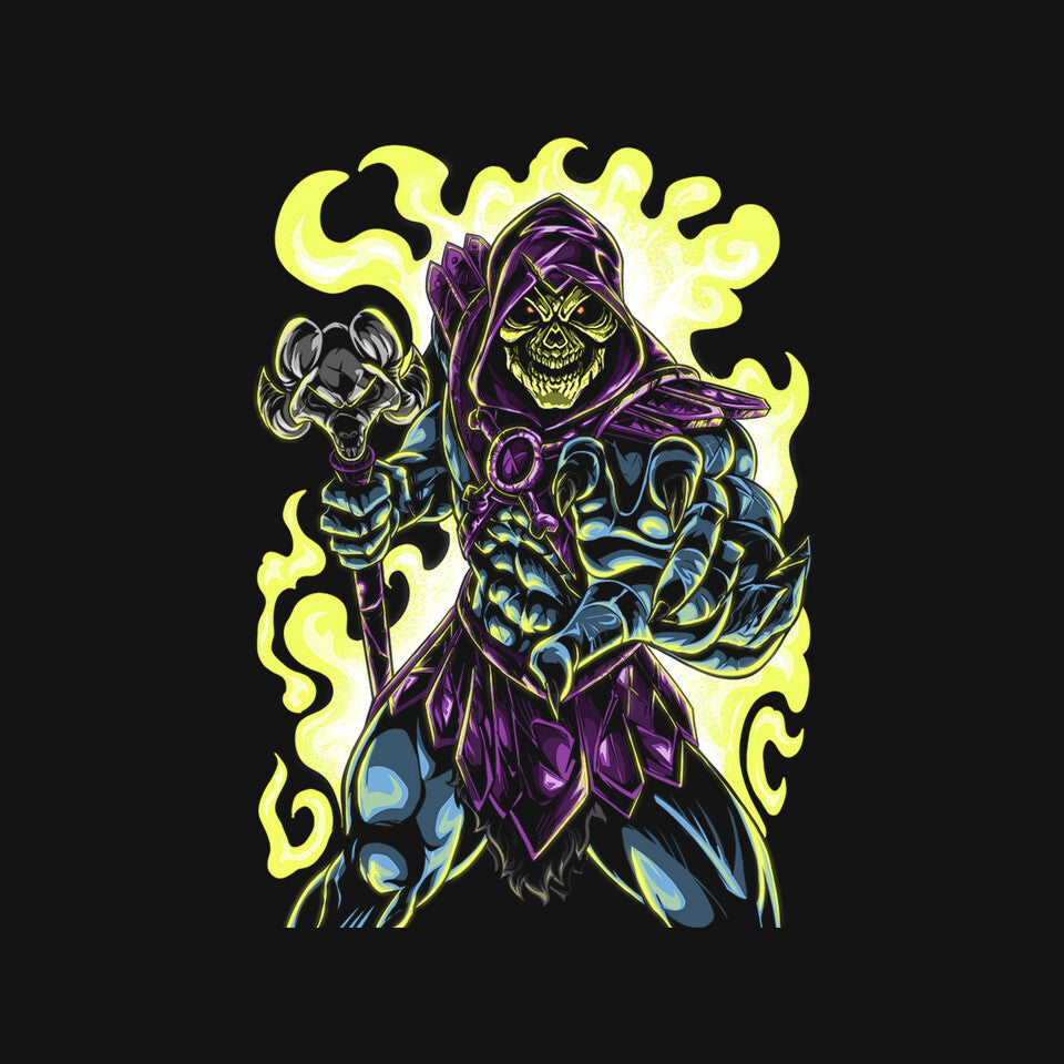 Evil Of The Greyskull – Fantasy Graphic T-Shirt design artwork for black graphic T-shirt
