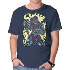 Evil Of The Greyskull – Fantasy Graphic T-Shirt in navy, product display