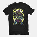 Evil Of The Greyskull – Fantasy Graphic T-Shirt in black, flat-lay product view