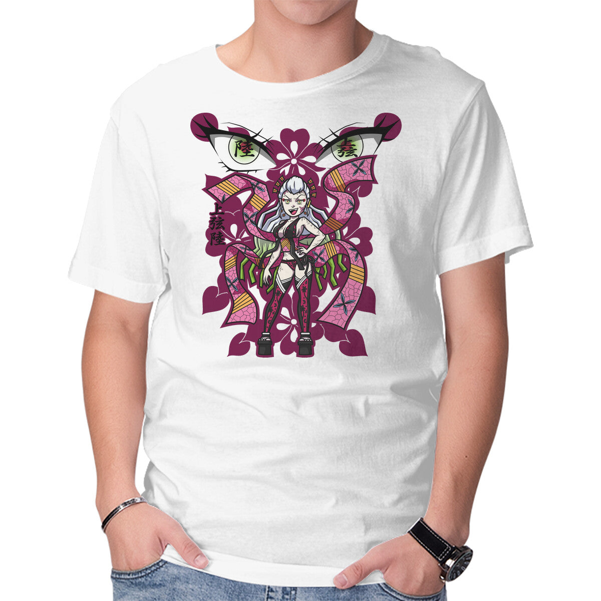 Daki – Anime Graphic T-Shirt in white, product display