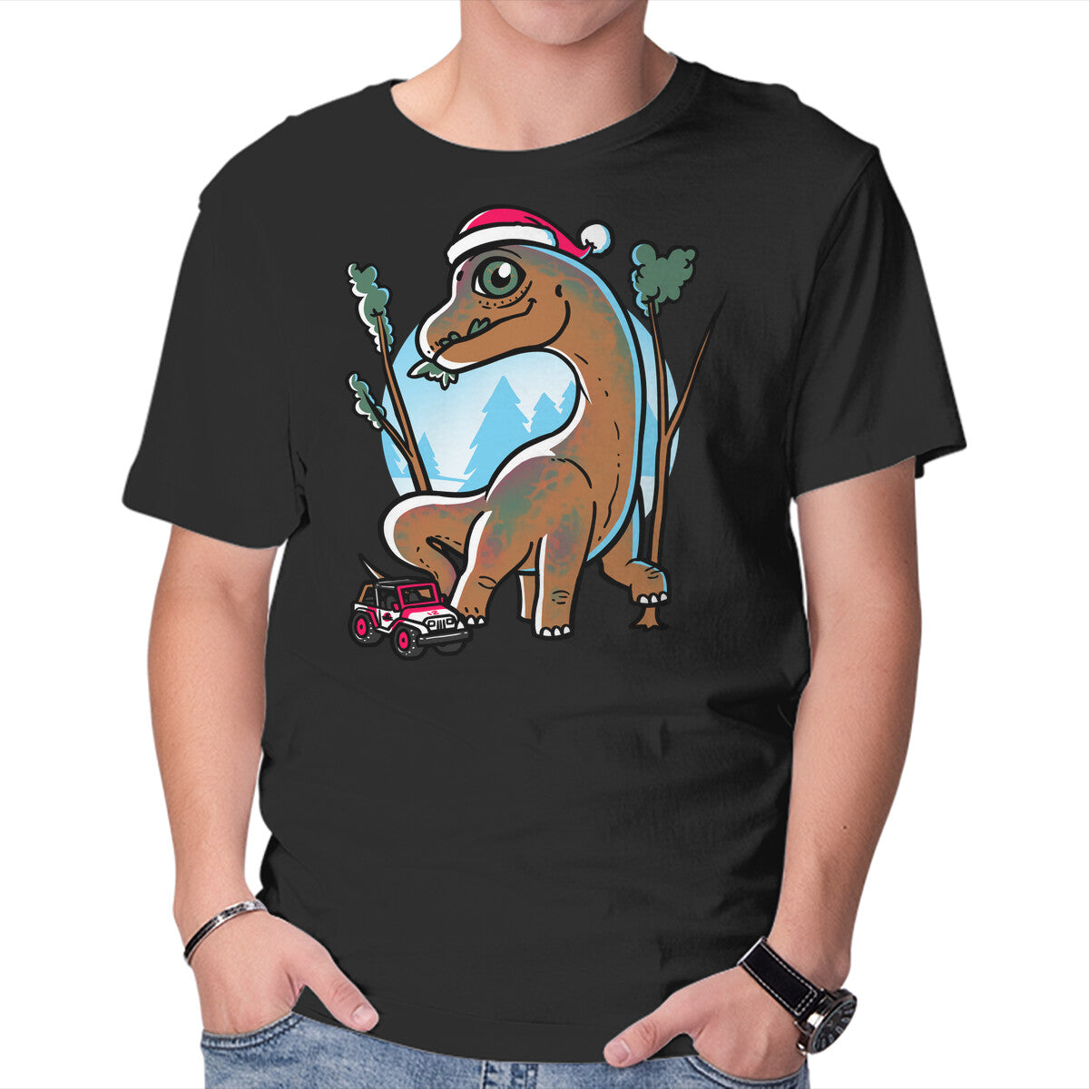 Jurassic Herbivore – Movie Graphic T-Shirt in black, product display