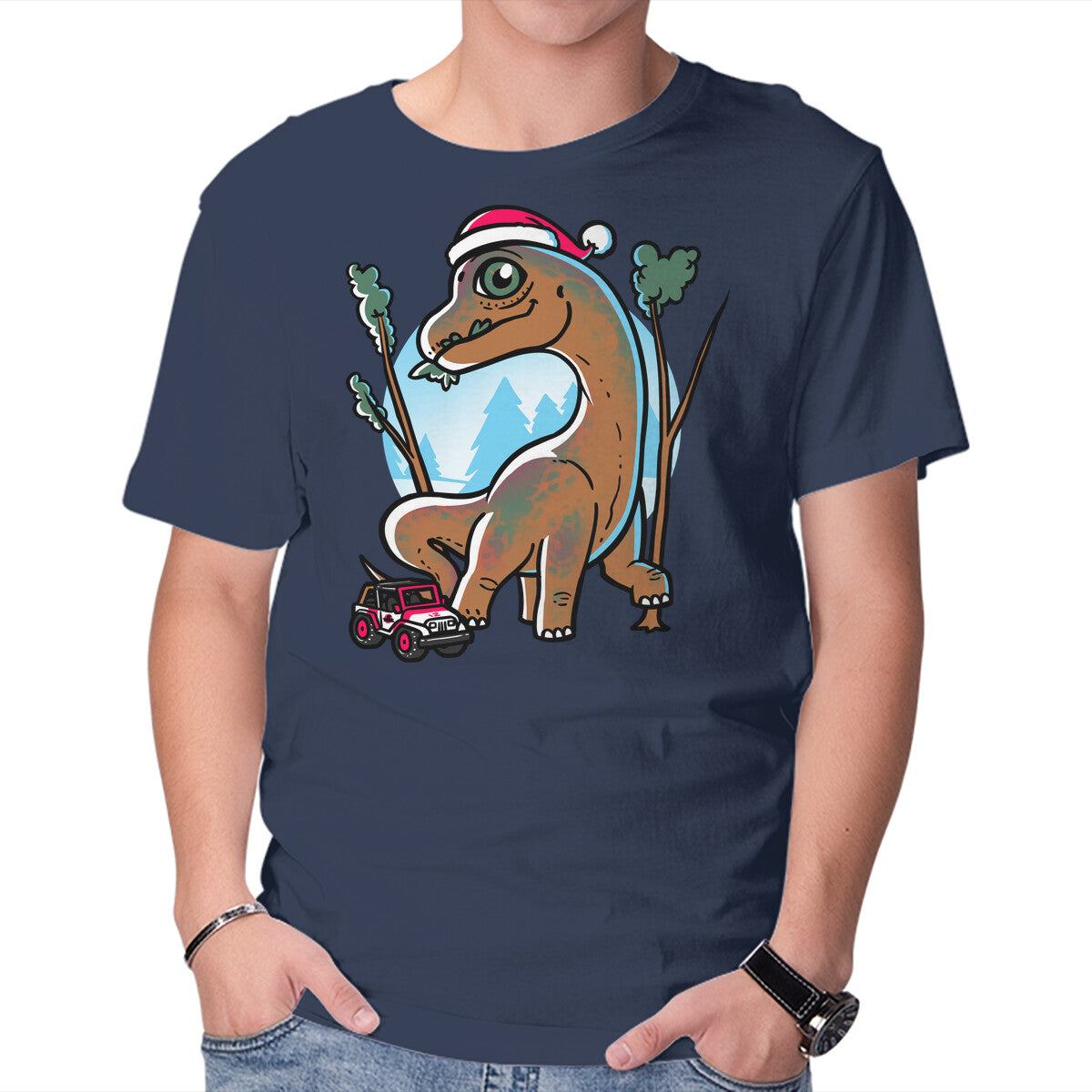 Jurassic Herbivore – Movie Graphic T-Shirt in navy, product display