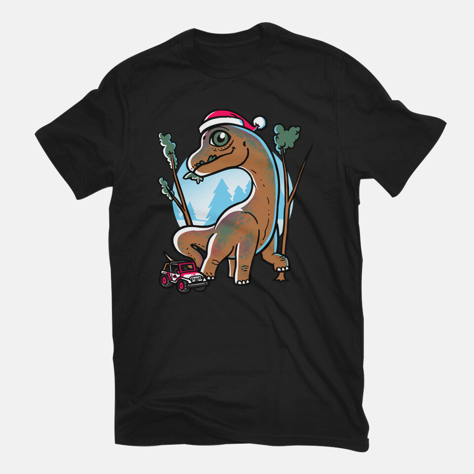 Jurassic Herbivore – Movie Graphic T-Shirt in black, flat-lay product view