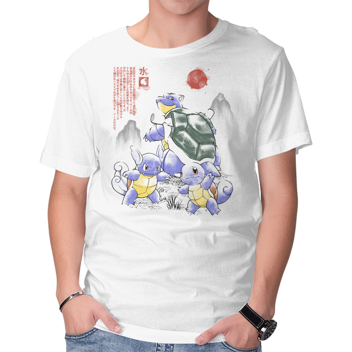 1st Gen Water Evo Sumi-E – Anime Graphic T-Shirt in white, product display