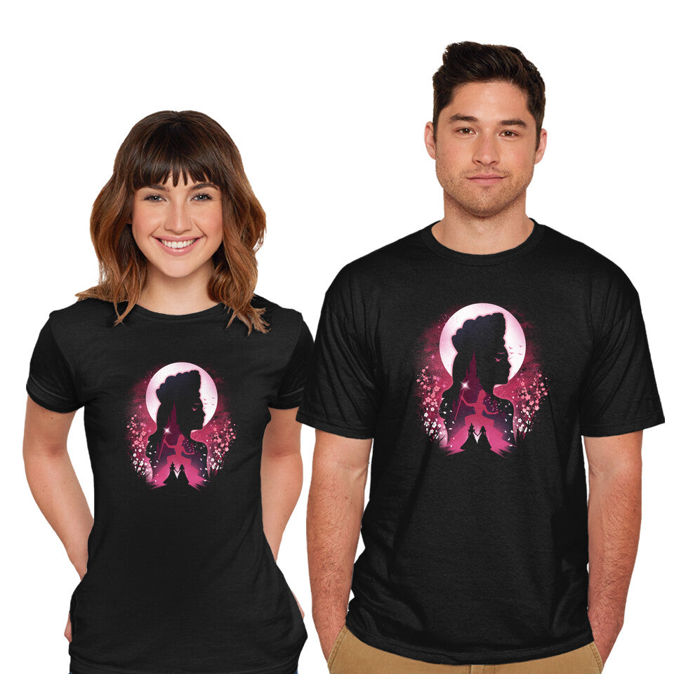 Model wearing black The Good Witch – Fantasy Graphic T-Shirt