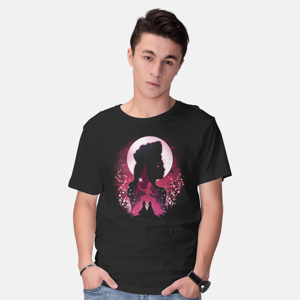 Model wearing black The Good Witch – Fantasy Graphic T-Shirt